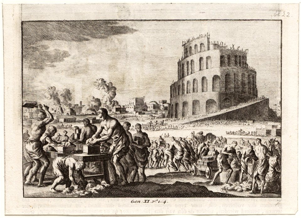 Vervaardiging van stenen voor de bouw van de toren van Babel, objectnr A 48678