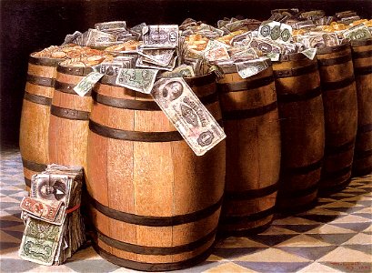 Victor Dubreuil - 'Money to Burn', oil on canvas, 1893