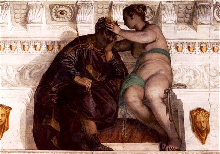 Veronese, Paolo - Chance Crowning a Sleeping Man - 1560-61. Free illustration for personal and commercial use.