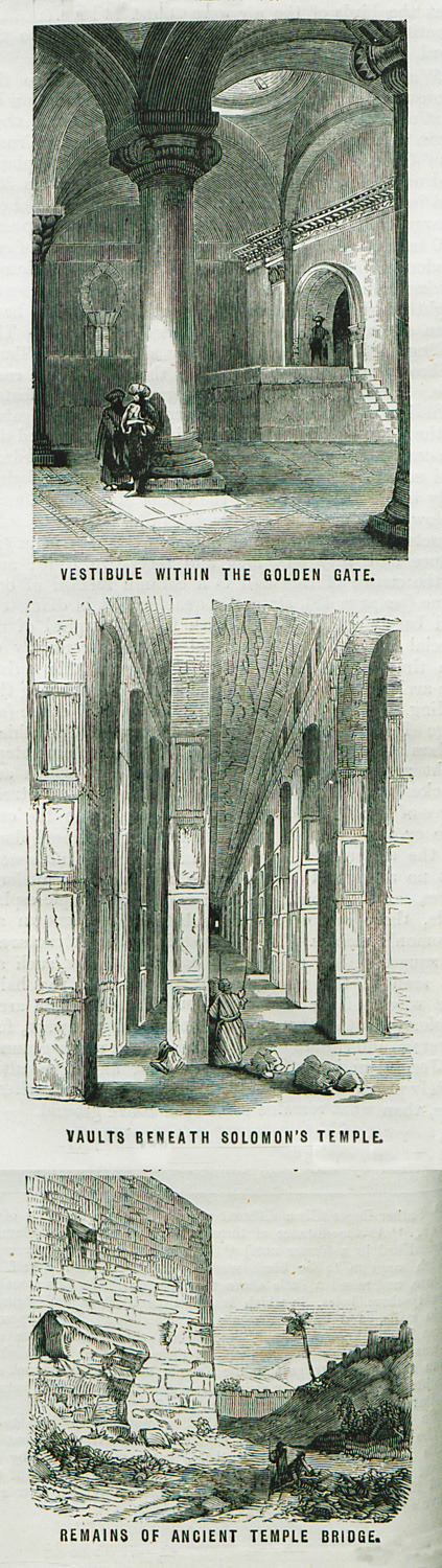 Vestibule within the Golden Gate Vaults beneath Solomon's Temple Remains of ancient Temple Bridge - Ainsworth William Francis - 1870