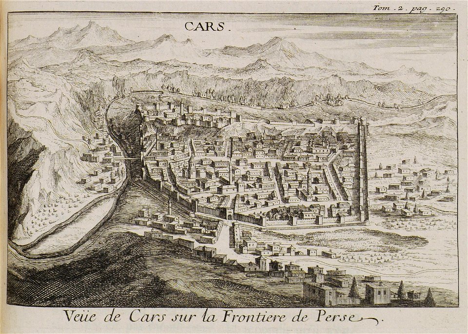 Veue de Cars sur la Frontière de Perse - Tournefort Joseph Pitton De - 1717