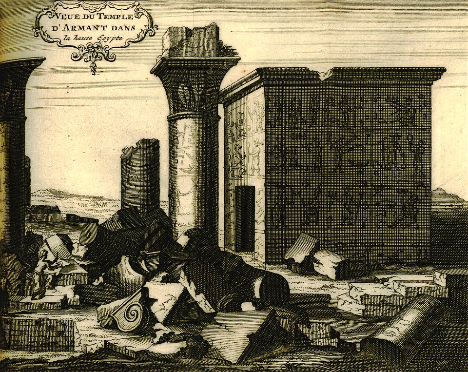 Veue du temple d'Armant dans la Haute Égypte - Lucas Paul - 1720