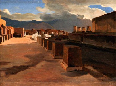 Vesuvius seen from the forum of Pompeii (unknown date) - Guillaume Bodinier