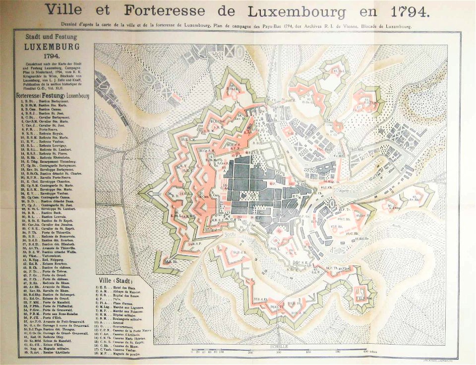 Ville et Fortresse de Luxembourg en 1794
