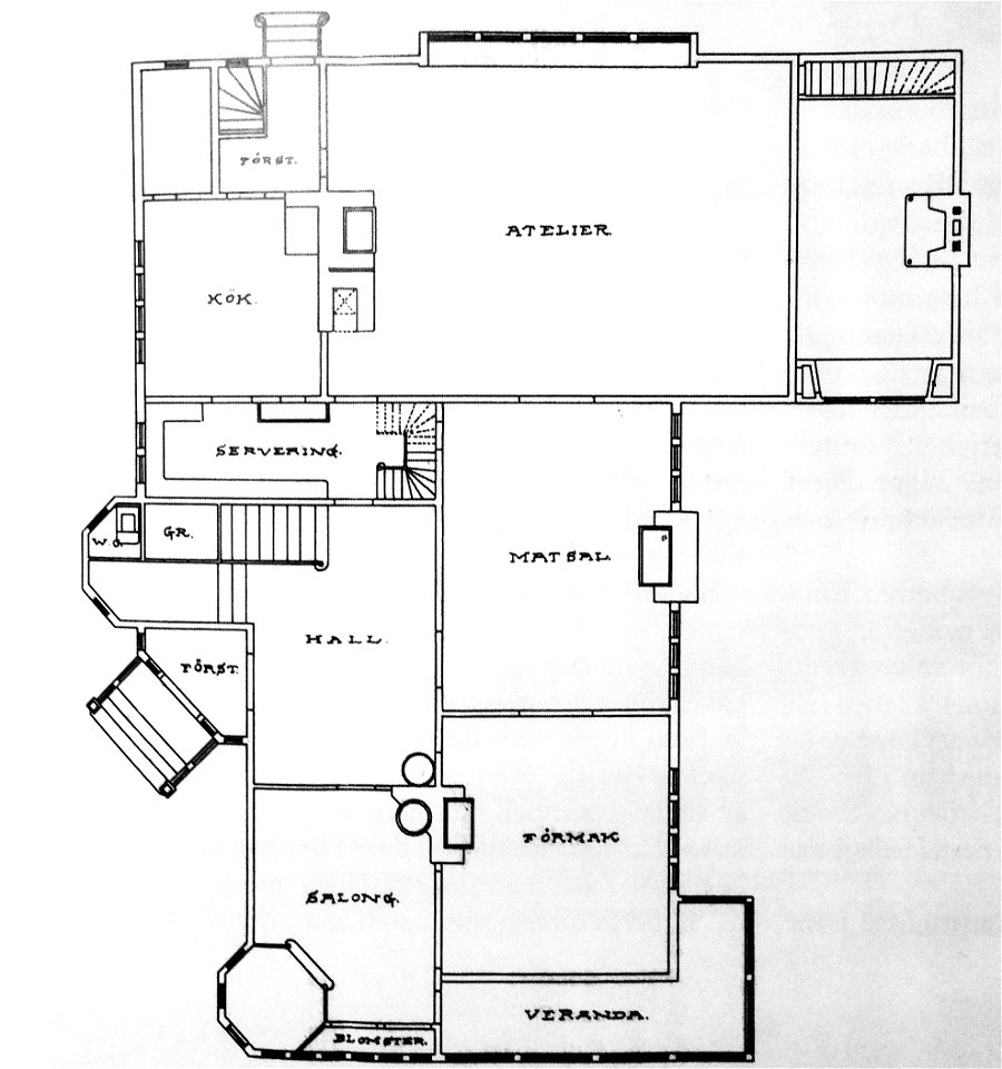 Villa Tallbacken, ritning