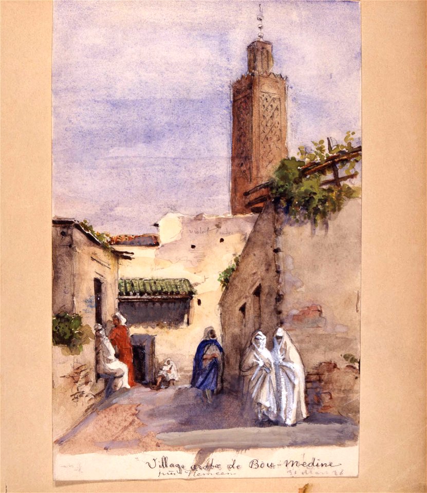 Village arabe de Bou-Médine. Tlemcen, Algeriet. Fritz von Dardel, 1886-03-31 - Nordiska Museet - NMA.0037309