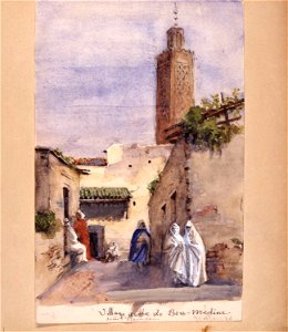 Village arabe de Bou-Médine. Tlemcen, Algeriet. Fritz von Dardel, 1886-03-31 - Nordiska Museet - NMA.0037309. Free illustration for personal and commercial use.
