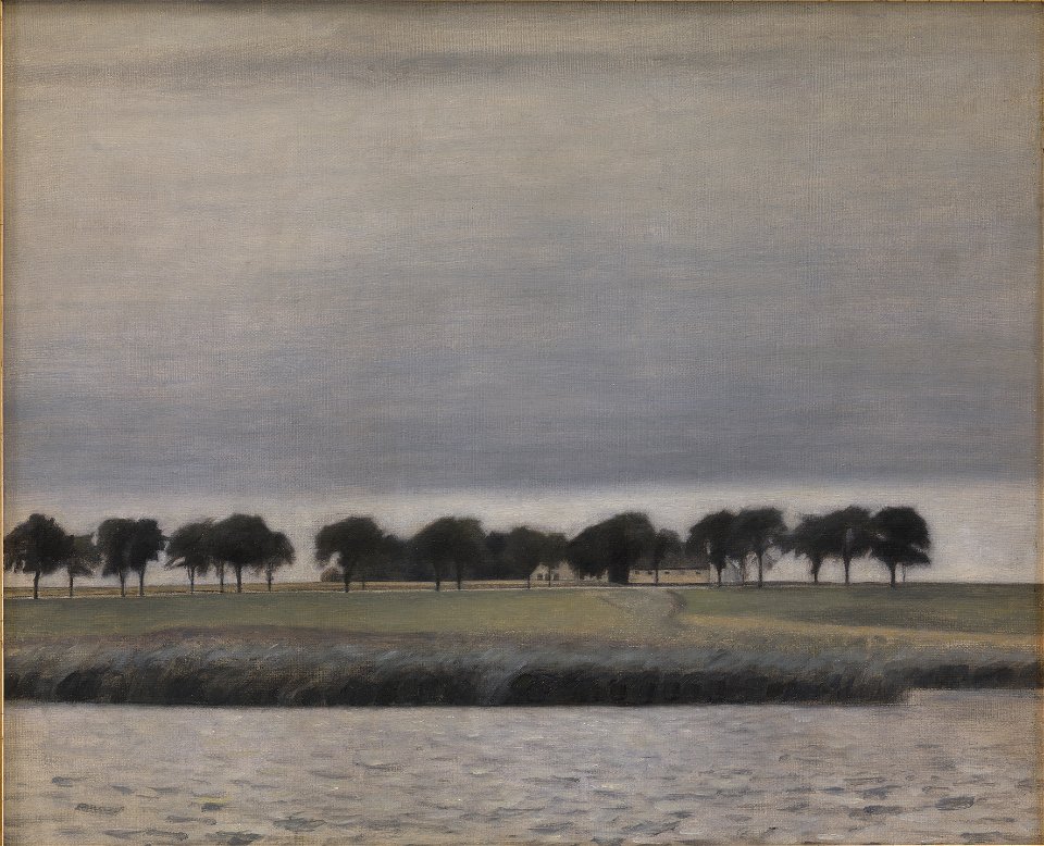 Vilhelm Hammershøi - Forstudie til Solregn. Gentofte Sø - DEP693 - Statens Museum for Kunst
