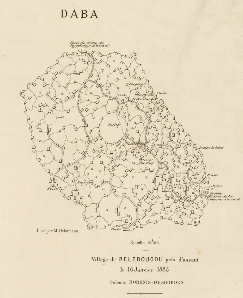 Village de Bélédougou pris d'assaut le 16 janvier 1883