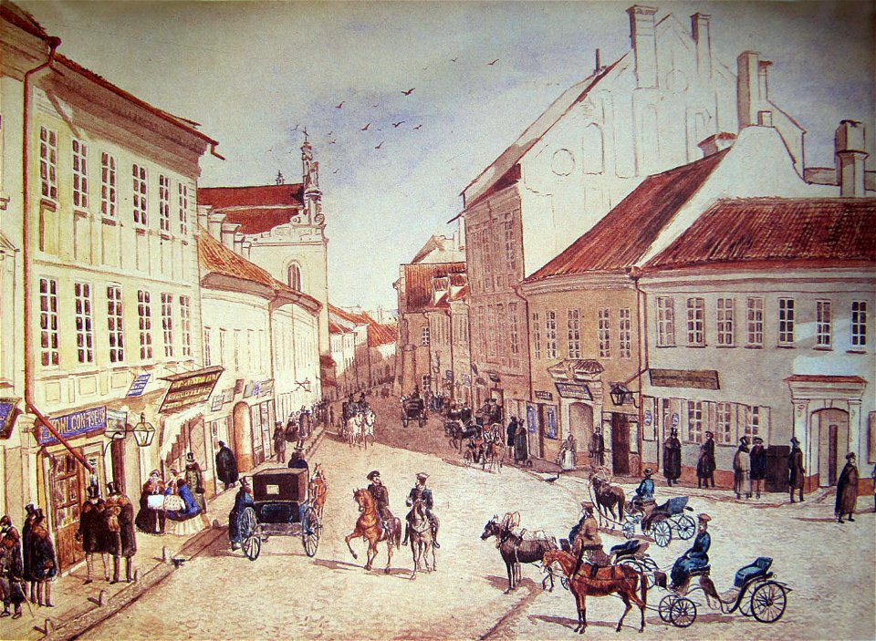 Vilnia, Zamkavaja. Вільня, Замкавая (1840)