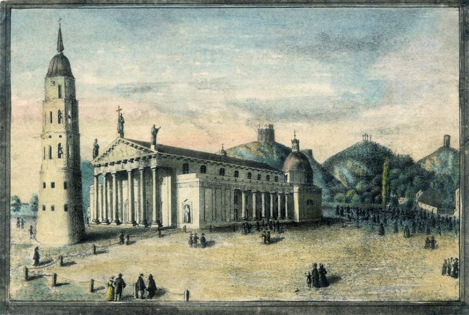 Vilnia, Katedra. Вільня, Катэдра (J. Aziambłoŭski, 1833-63) (1)
