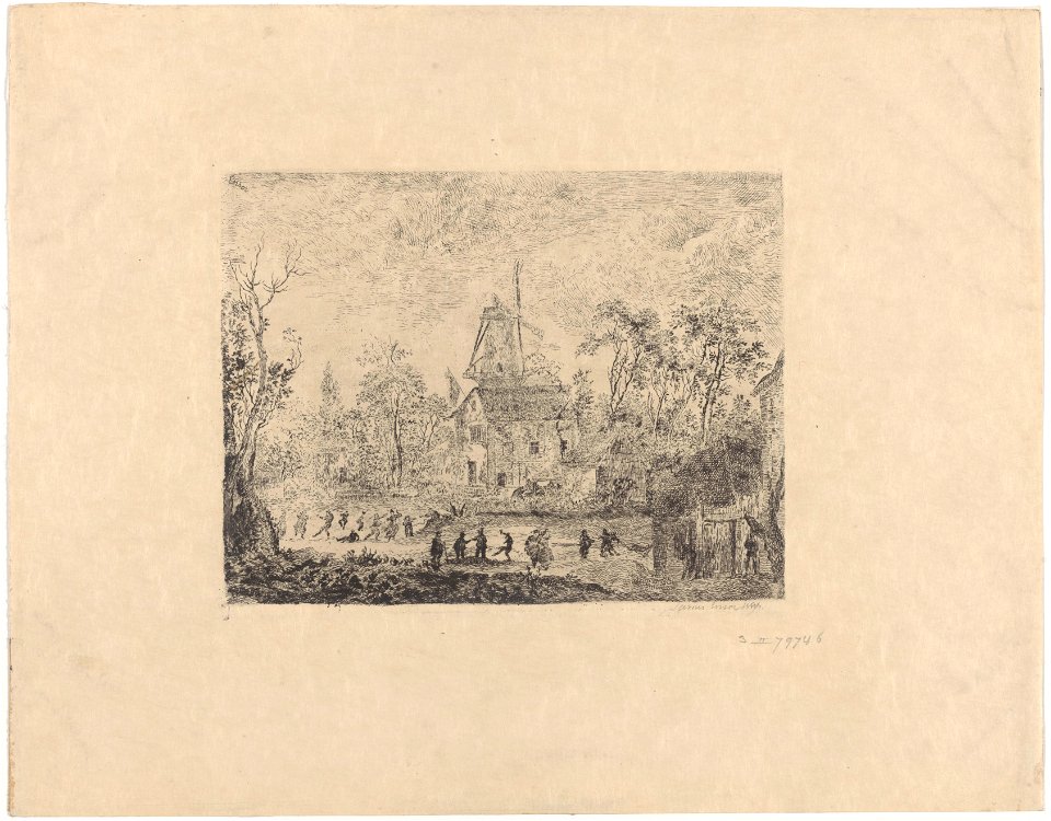 Village Fair at the Windmill, print by James Ensor, 1889, Prints Department, Royal Library of Belgium, S. II 79746