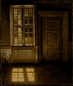 Vilhelm Hammershøi (1864-1916) - Interior, Sunlight on the Floor - N04509 - National Gallery. Free illustration for personal and commercial use.