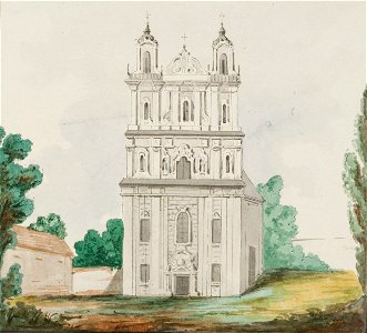 Vilnia, Vilenskaja, Benedyktynski. Вільня, Віленская, Бэнэдыктынскі (M. Januševič, 1835) (cropped)