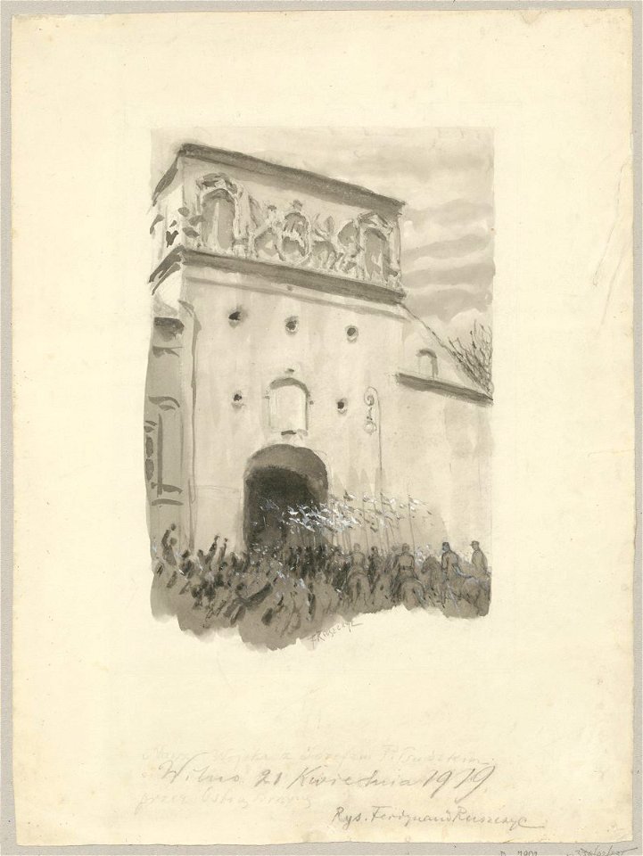 Vilnia, Vostraja Brama. Вільня, Вострая Брама (F. Ruščyc, 21.04.1919)