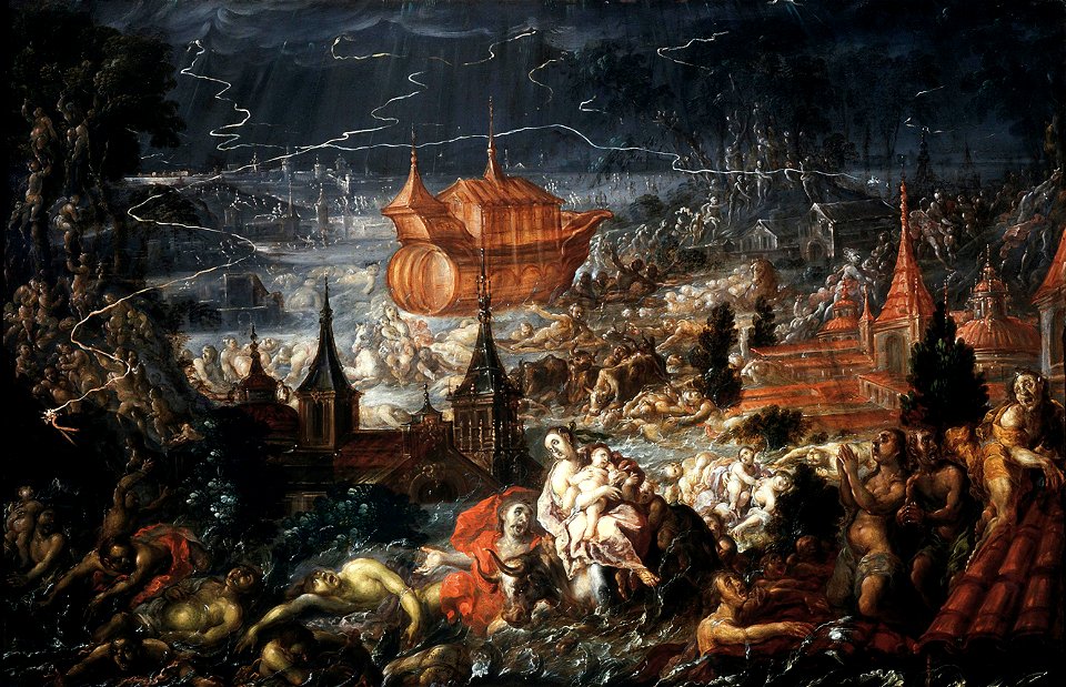 El Diluvio - Cristóbal de Villalpando - (Capilla del Espíritu Santo de Ochavo Catedral de Puebla, Puebla, México)