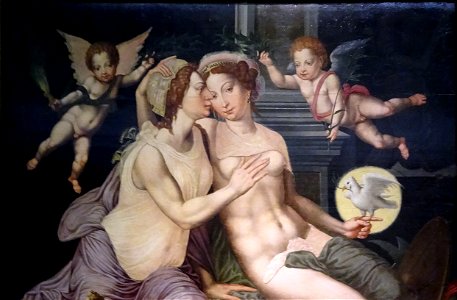 Vincent Sellaer zugeschrieben - Die Allegorie Kuss von Gerechtigkeit und Frieden, um 1530