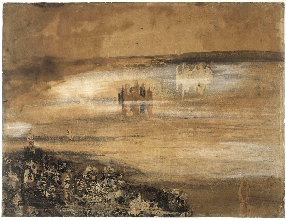 Ville au bord d'un lac