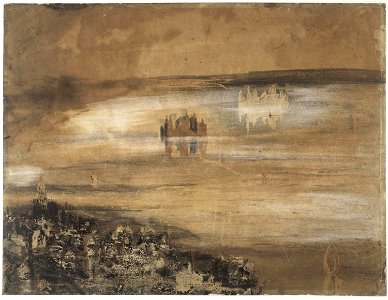 Ville au bord d'un lac