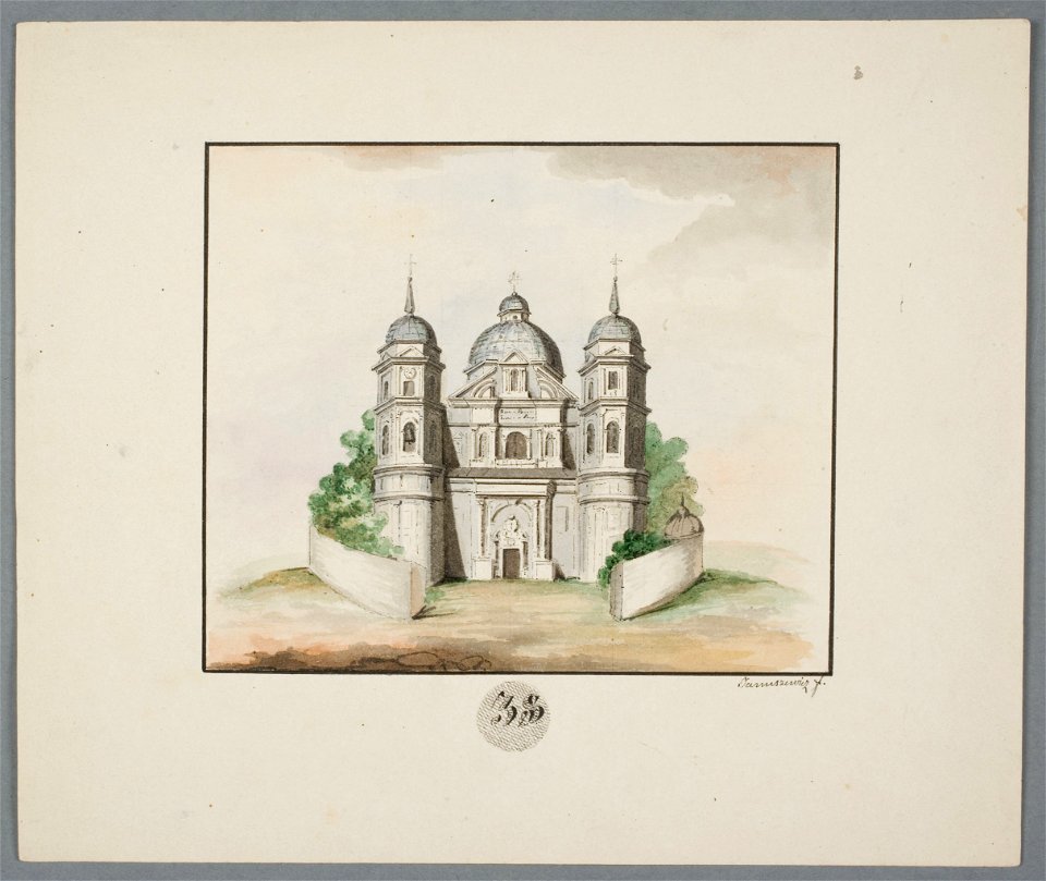 Vilnia, Antokalskaja, Lateranski. Вільня, Антокальская, Лятэранскі (M. Januševič, 1835)