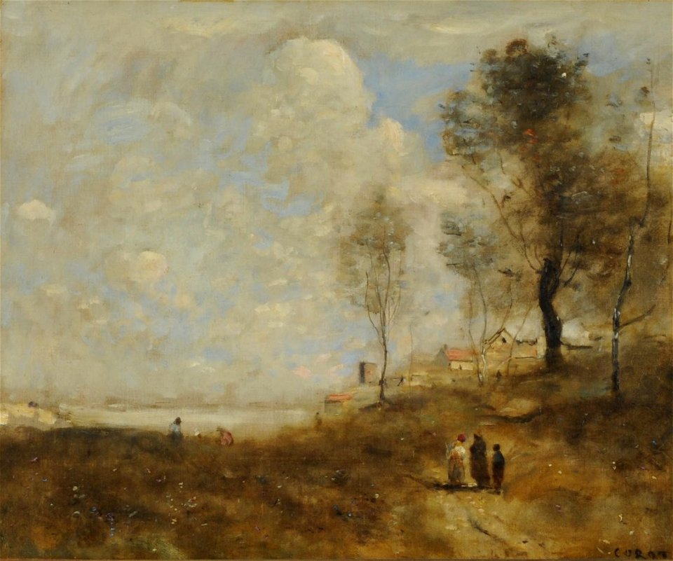 Ville d'Avray (Paysage et figures) - Jean-Baptiste Camille Corot