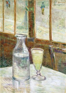 Vincent van Gogh - Cafétafel met absint - Google Art Project. Free illustration for personal and commercial use.