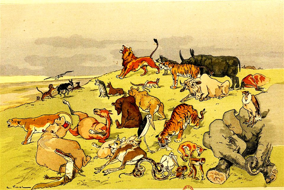 Vimar - Fables de La Fontaine - 07-01 . Les Animaux malades de la peste