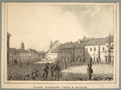 Vilnia, Vialikaja-Rynak. Вільня, Вялікая-Рынак (J. Aziambłoŭski, 1834)