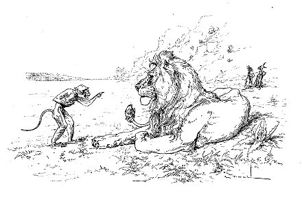 Vimar - Fables de La Fontaine - 11-04. Le Lion, le Singe et les Deux Ânes