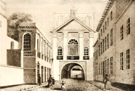Vilnia, Vostraja Brama. Вільня, Вострая Брама (J. Aziambłoŭski, 1835)