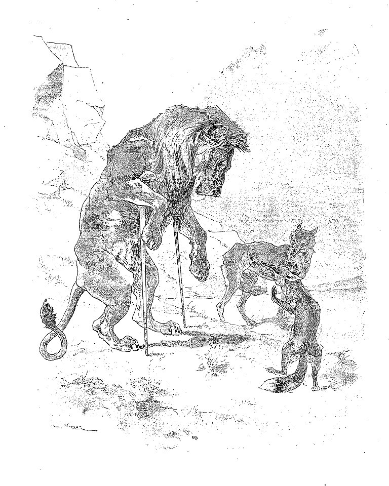 Vimar - Fables de La Fontaine - 08-03 . Le Lion, Le Loup et le Renard