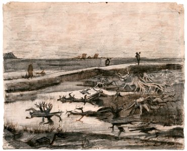 Vincent van Gogh - Landscape with Bog Trunks (Travaux aux Champs) - Google Art Project