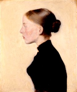 Vilhelm Hammershøi, En ung brystsyg pige, 1888, FKM 0255, Brandts. Free illustration for personal and commercial use.