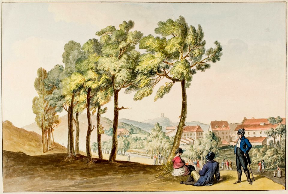 Vilnia, Zamkavaja hara-Biekieš. Вільня, Замкавая гара-Бекеш (J. Pieška, 1808)