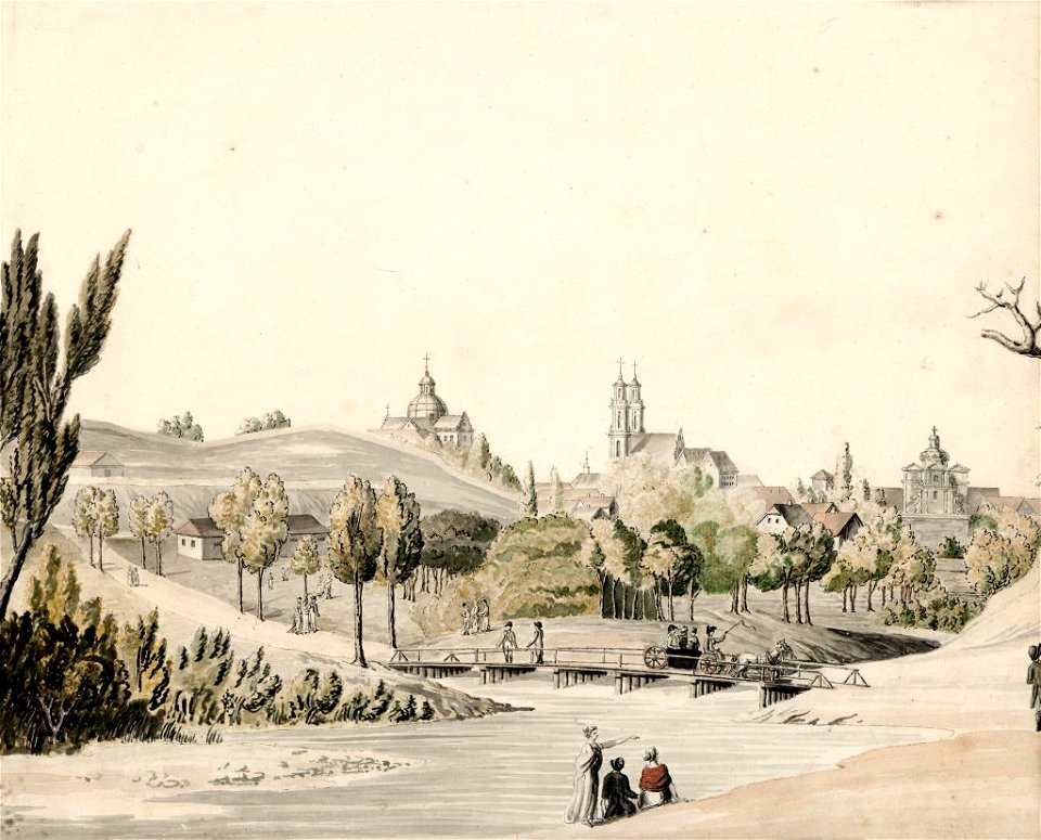 Vilnia, Zarečča-Papłavy. Вільня, Зарэчча-Паплавы (J. Pieška, 1808)