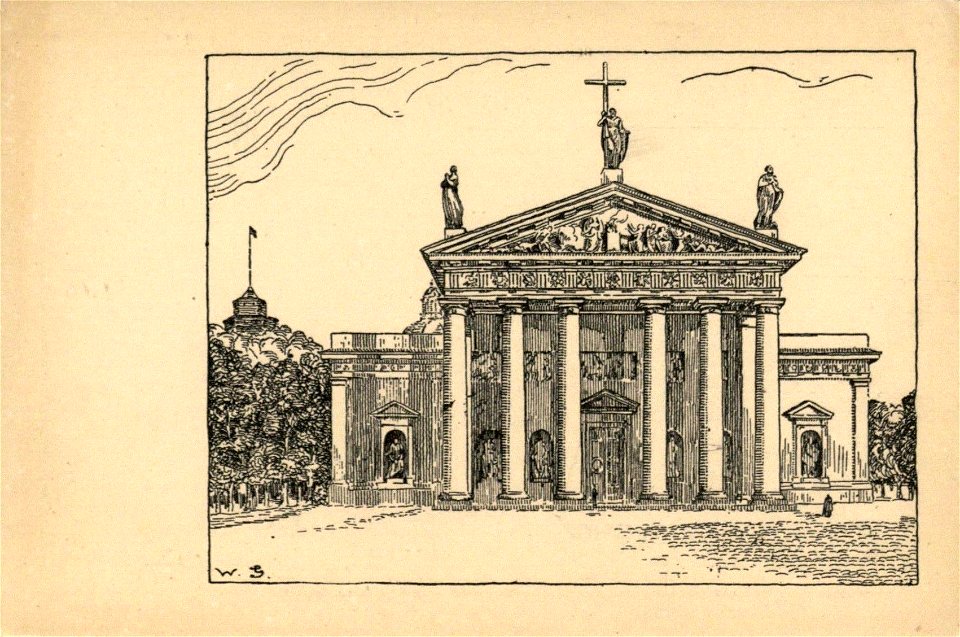 Vilnia, Katedra. Вільня, Катэдра (W. Güthlen, 1917)
