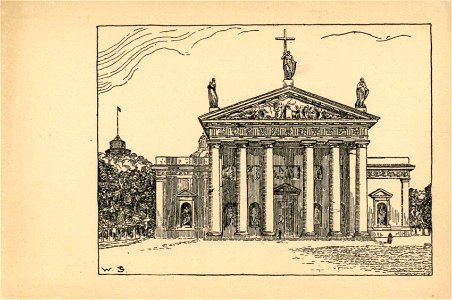 Vilnia, Katedra. Вільня, Катэдра (W. Güthlen, 1917)