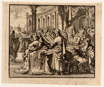 Voorlezing van de vertaling van de wet aan koning Ptolomaeus Philadelphus, objectnr A 47851
