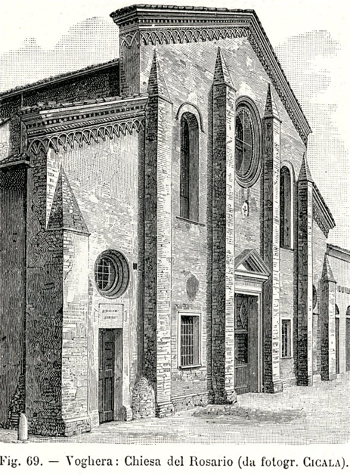 Voghera chiesa del Rosario xilografia di Barberis