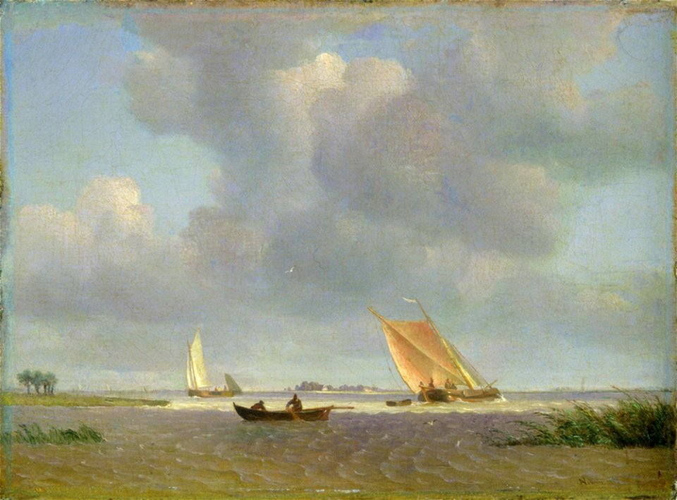 AF Vollmer, Die Elbe bei Blankenese (Frische Brise auf der Elbe) um 1830.c.III
