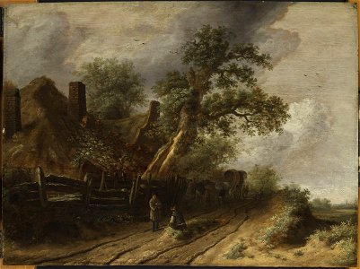 Roelof Jansz de Vries - Sandy Path near a Farm 44260. Free illustration for personal and commercial use.