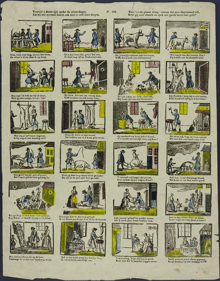 Voorziet u dezen tijd, opdat de winterdagen, Uw bij een warmen haard, ook niet te veel doen klagen-Catchpenny print-Borms 0613