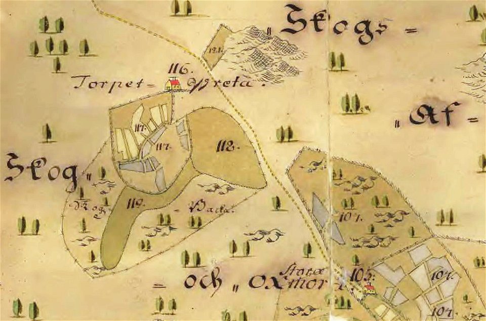Vreta och Stora Oxmora 1722