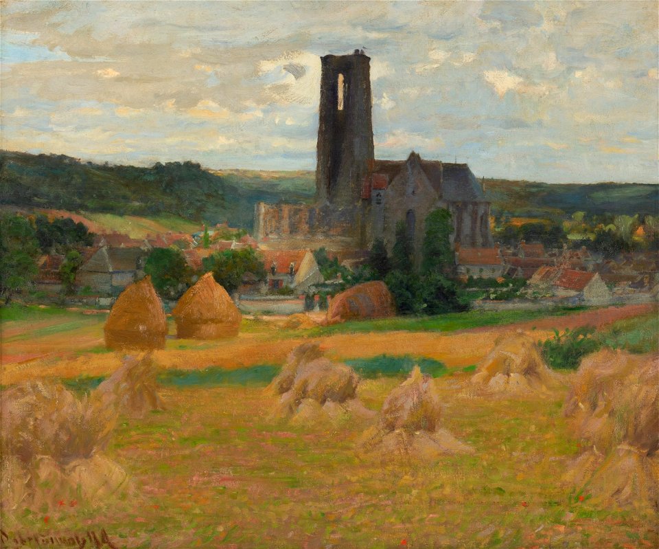 Haystacks, Lachant, Ile-de-France by Robert William Vonnoh