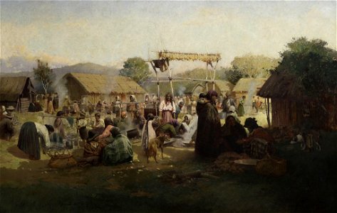 Walter Wright - A Native gathering - 1912-9-8 - Auckland Art Gallery
