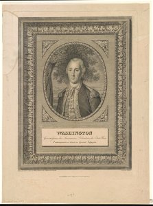 Washington - généralissime des Americains, libérateur des Etts-Unis - dessiné par Bonnieu d'apres un tableau fourni par M. le Marquis de la Fayette ; gravé par Chevillet. LCCN2004669788