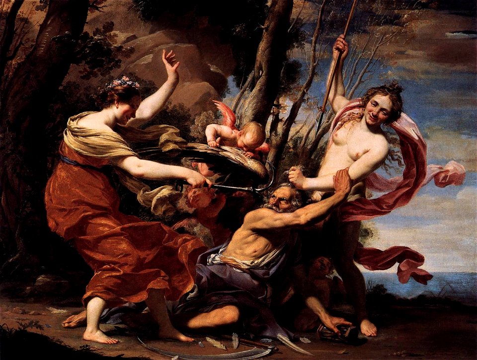 Vouet, Simon - Father Time Overcome by Love, Hope and Beauty - 1627