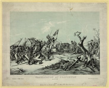 Washington at Princeton. Jany. 3rd. 1777 - Painted by Brückner; D. McLellan, Litho., 26 Spruce St., NY. LCCN2003671527