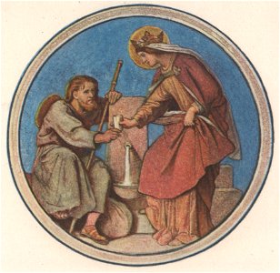 Wartburg-Palas, Fresken von Schwind (Bilderzyklus zur Heiligen Elisabeth) - Die Durstigen tränken