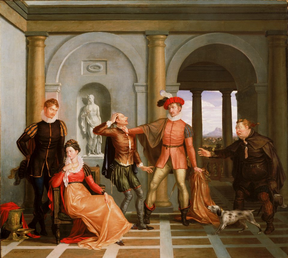Washington Allston, American - Scene from Shakespeare's The Taming of the Shrew (Katharina and Petruchio) - Google Art Project